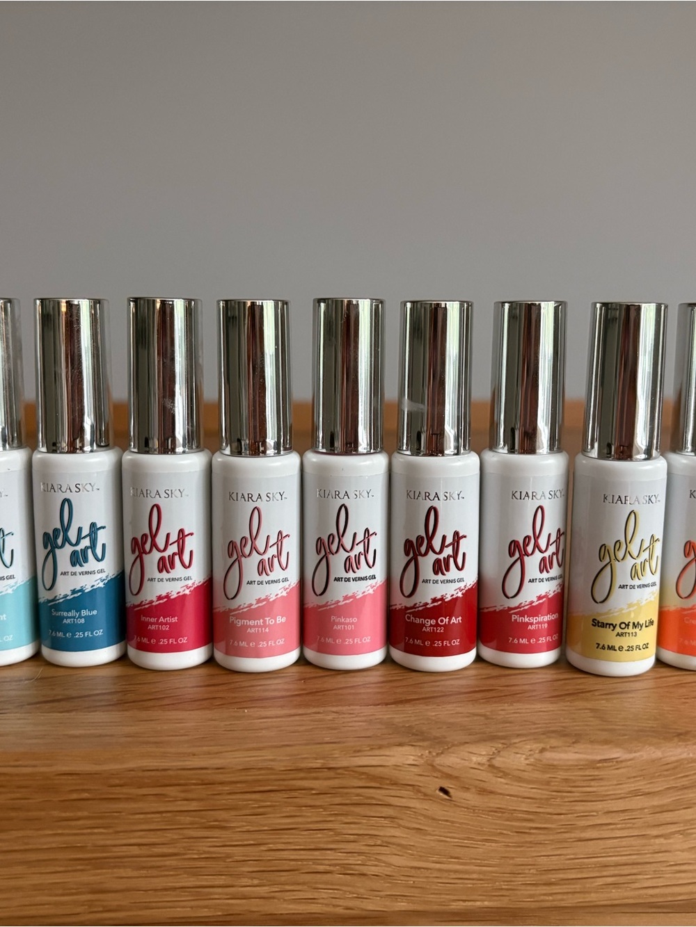 Kiara Sky Gel Art Nail Polish Set – Blue, Pink, Red & Yellow Shades